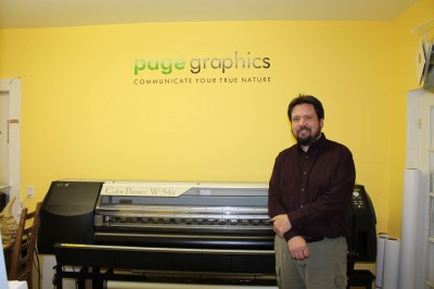 Pictured is Gary Page, owner and principal designer at Page Graphics.