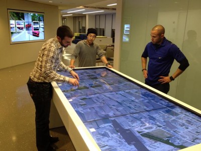 For certain user experiences, a touch-sensitive table may be more practical than a video wall.