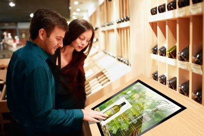 Touch-screen capabilities have been added to many LCDs in stores, providing a more interactive shopping experience.