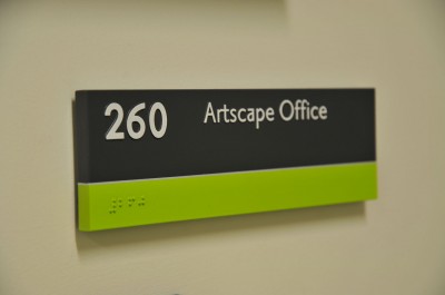 King Architectural Products applied braille and tactile letters as a photopolymer layer on acrylic room identification (ID) sign faces. Photos by Gerald Querubin, courtesy Entro Communications