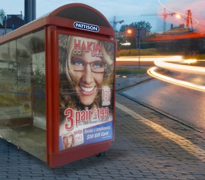 Billboard on a bus stop