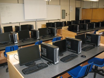In classrooms and the computer lab, smaller LCDs are freeing up desktop space.
