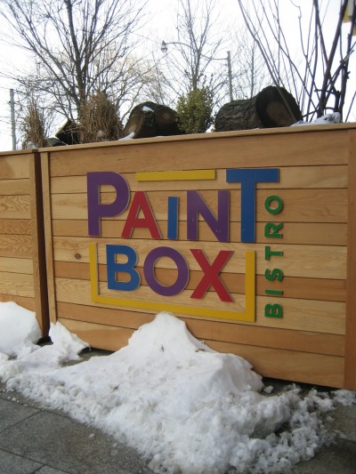 As a side project, Entro designed signage for the Paint Box Bistro, one of the Daniels Spectrum’s public-facing tenants. Photos by Peter Saunders