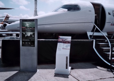 Montreal-based Telecine Multimedia has developed touch screens for Bombardier, allowing aircraft customers to interact with maps, product lines and features, customer services and facility listings.