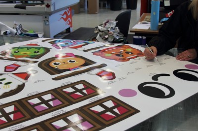 Additional graphic files were printed for special features, such as eyes.