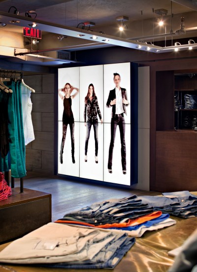 Clothing retailers can use life-size displays with ‘virtual mannequins’ to show off their wares.