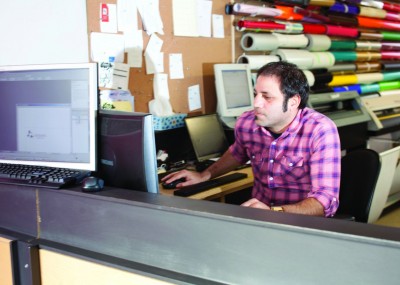 After El Kassem opened his shop, the nature of his printed output changed. Customers began to request posters, signs, banners and vehicle decals.