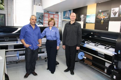 Pictured left to right are: Franco Maugeri, MP Reproductions’ production manager; Carmela Martinez, vice-president; and Andriy Drobotov, production supervisor.