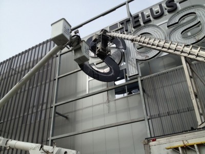 Polymethyl methacrylate (PMMA) sign panels were installed onto each letter.