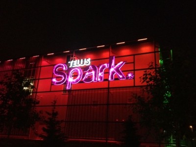 At night, the sign was checked again to ensure the LEDs are fully operational.