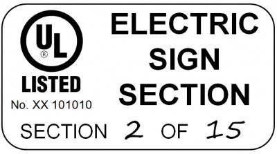 Listed labels are required under NEC Section 600.3.