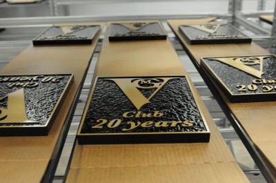 The signs are left to dry in a special room for 24 hours to ensure they remain blemish-free.