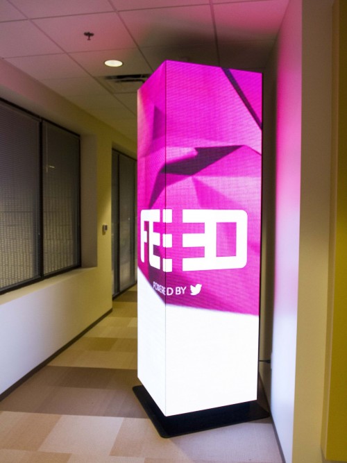 Digital displays can even be wrapped around structures for greater viewing angles.