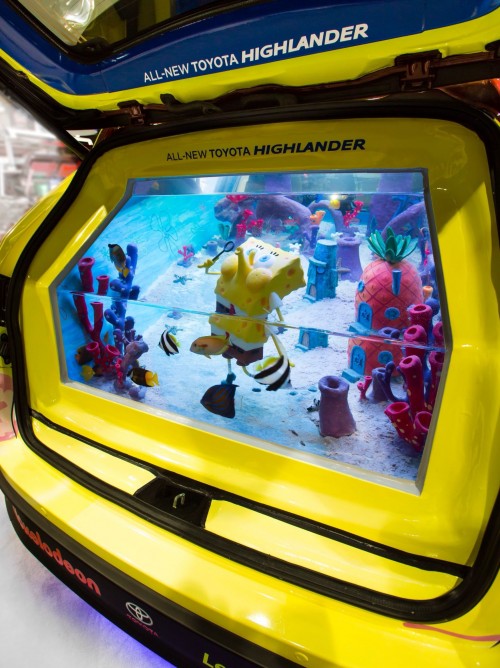 Toyota’s graphic-wrapped ‘SUV-aquarium’ featured a fully functional saltwater fish tank.