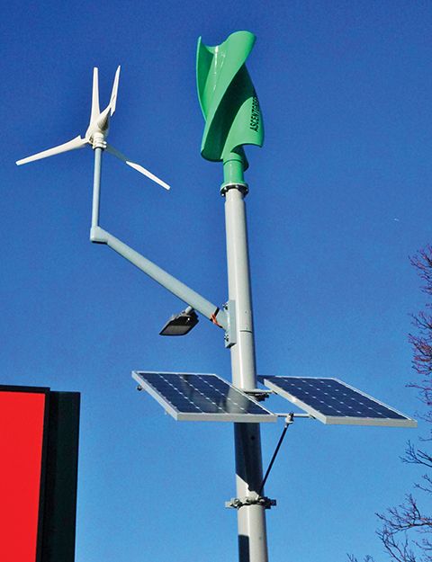 Solar and 2 wind generators