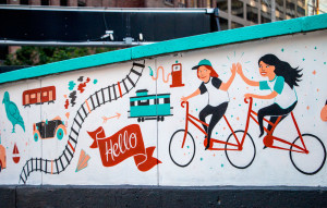 University Triangle Wall Mural Facing Front Street (CNW Group/Toronto Entertainment District Business Improvement Area)