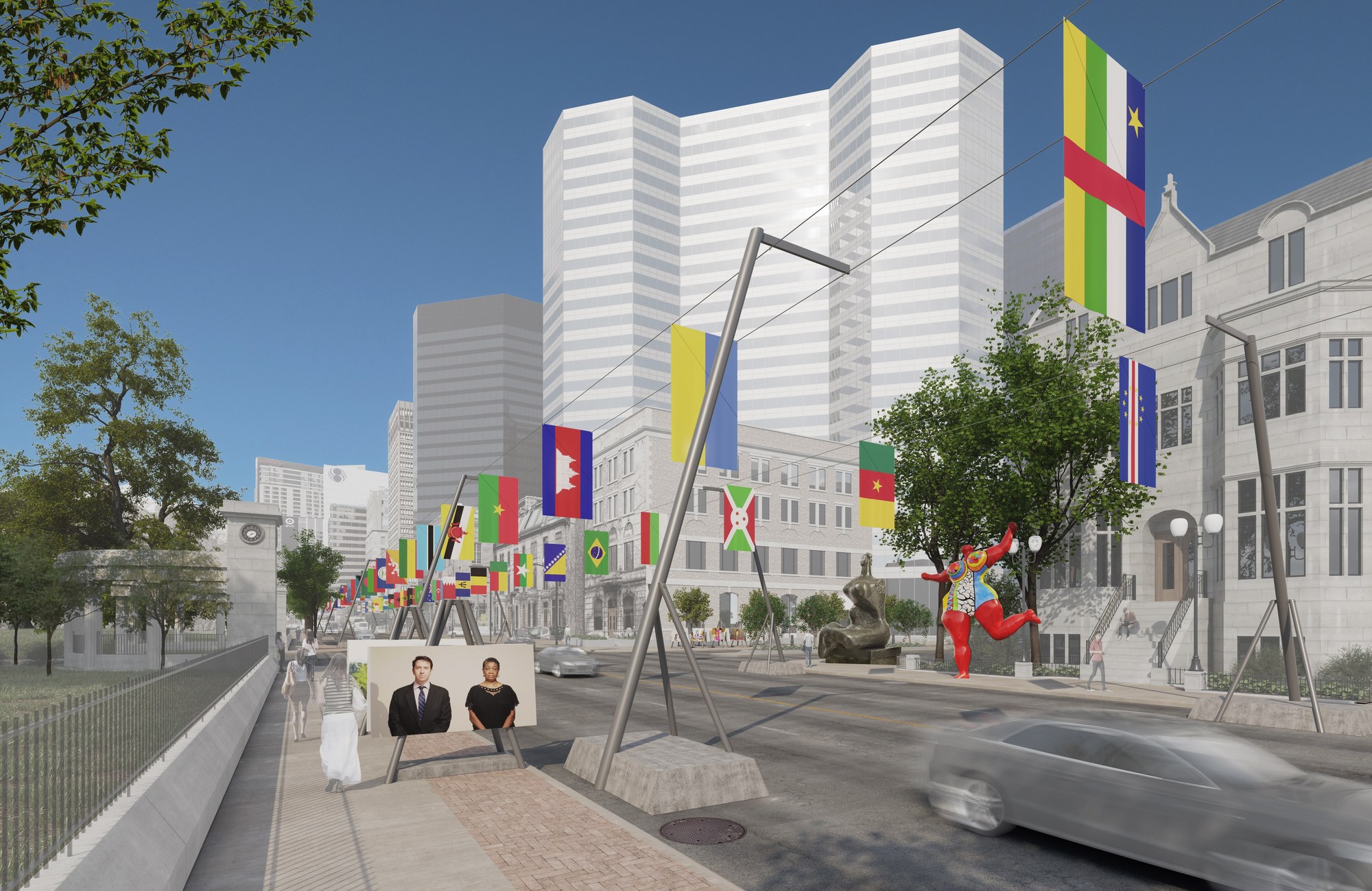La Balade pour la Paix / An Open-Air Museum @Claude Cormier et associés (CNW Group/Société des célébrations du 375e anniversaire de Montréal)