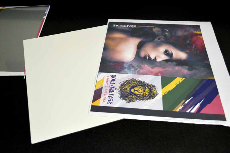 After it is printed, the transfer paper is affixed to the substrate.