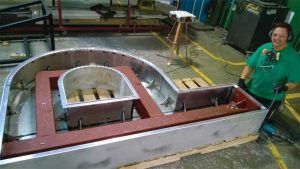 The steel structure was then put into aluminum housing.