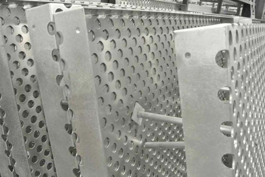 Perforated faces ready for paint.
