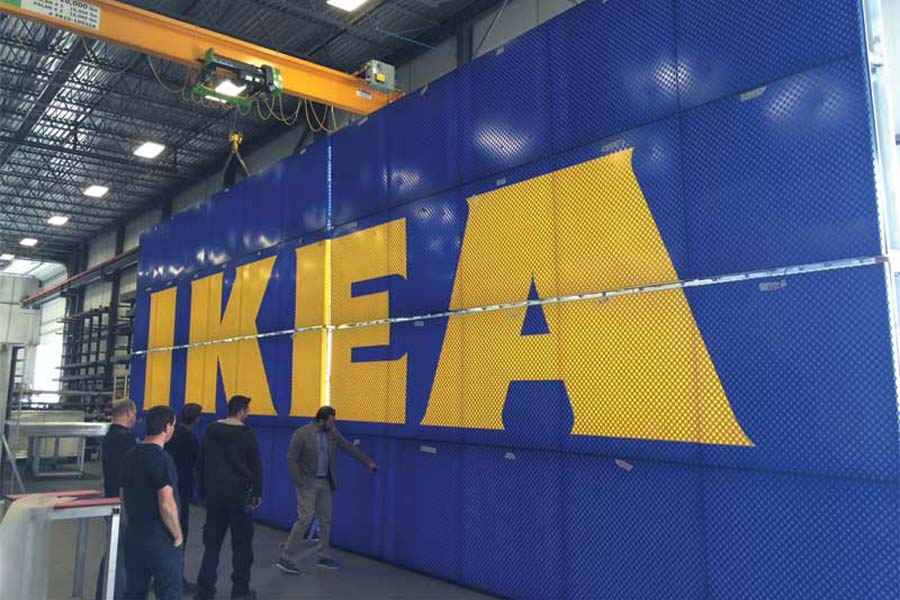 An in-shop pre-assembly of the sign is conducted.