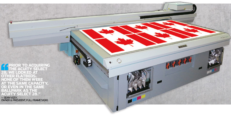 Photo courtesy FujiFilm Graphic Systems Full Frame Signs expands its print capabilities with Fujifilm’s Acuity Select 28.