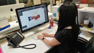 The first stage was to verify and create a Portable Document Format (PDF) proof showcasing the print design, sizes, and layout for the signage to be installed in the Totem Park Residence at the University of British Columbia (UBC).