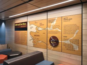 The wooden pillars and acrylic pieces were esthetically displayed on site.