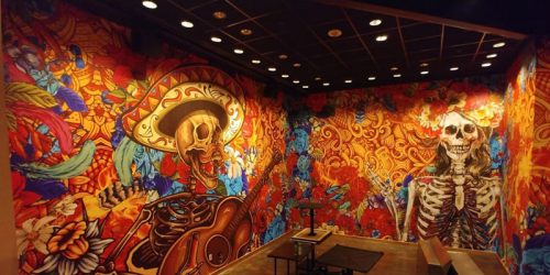 Photo courtesy Drytac The Diablo’s Cantina restaurant features dramatic wall murals printed on Drytac ReTac Textures.