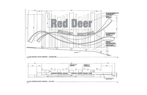 The original design intent Blanchett Neon used to re-create the artistic and structural drawings.