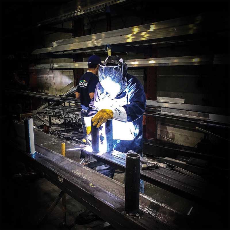 The design is reviewed internally at the production level followed by preliminary fabrication on the sign’s skeletal framework. The design is reviewed internally at the production level followed by preliminary fabrication on the sign’s skeletal framework.