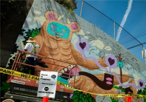 Photo courtesy City of Nanaimo Austin Weflen’s painting can be seen at 119 Skinner St., at the Bastion Street parkade. He is passionate about creating large-scale artwork with brushes, pens, and aerosol cans.