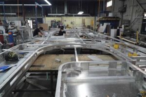 Photo courtesy Gregory Signs & Engraving Ltd. Due to the sign’s size and weight, the team decided to build it in one spot on the shop floor.