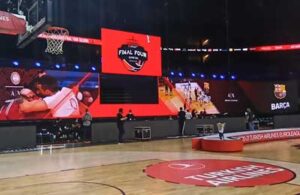 Photo courtesy Christie. The Final Four of the EuroLeague deployed spectacular LED displays.