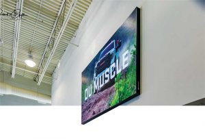 This Libertevision screen display is approximately 3.5 m x 2 m (11.5 ft x 6.5 ft) tall.