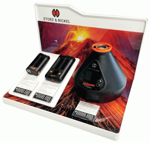 This display for vaporizer manufacturer Storz and Bickel was designed to include important security features, while creating a pleasing esthetic that denoted the luxury of the products.