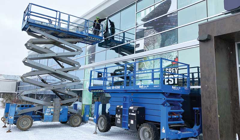 Executing all the projects simultaneously, Sleek Signs produced a wide variety of signage, including wall wraps, floor decals, perforated window film, banners, and Coroplast signs.