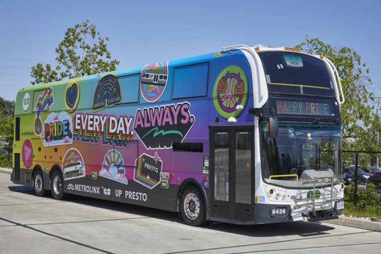 Pridethemed GO bus encourages visibility within the community Sign Media Canada
