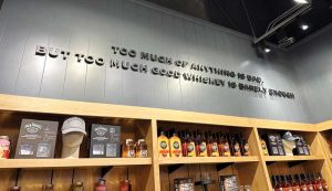 3D letters on the interior walls of Distillery District Market.