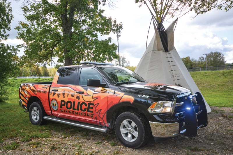 A wrapped police car.