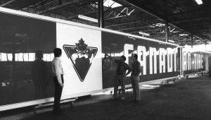Examples of Canadian Tire signage throughout the years.