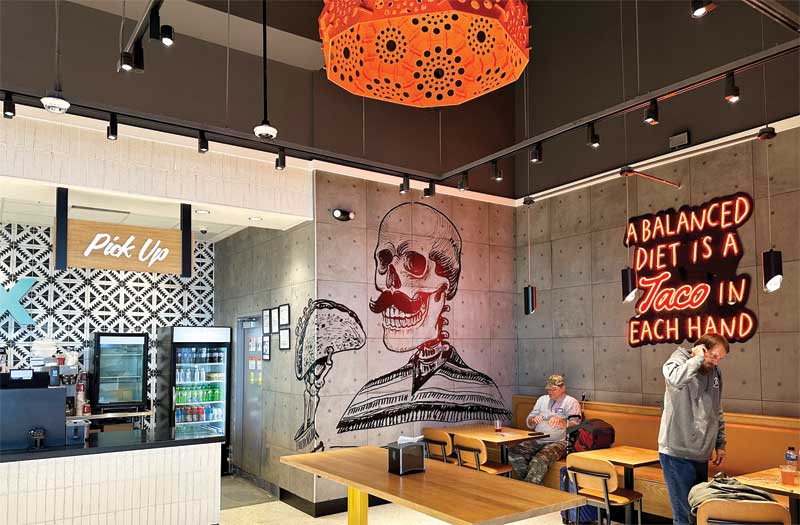 The completed wall decal at TX/MX.