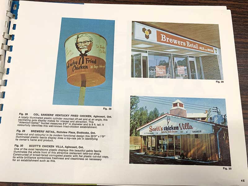 Examples of signs the company has done in the past for KFC.