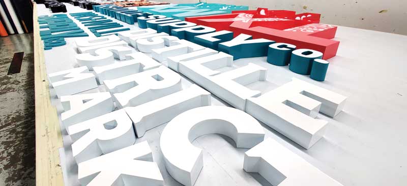 Various channel letter designs for each store.