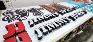 Various channel letter designs for each store.