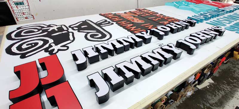 Various channel letter designs for each store.