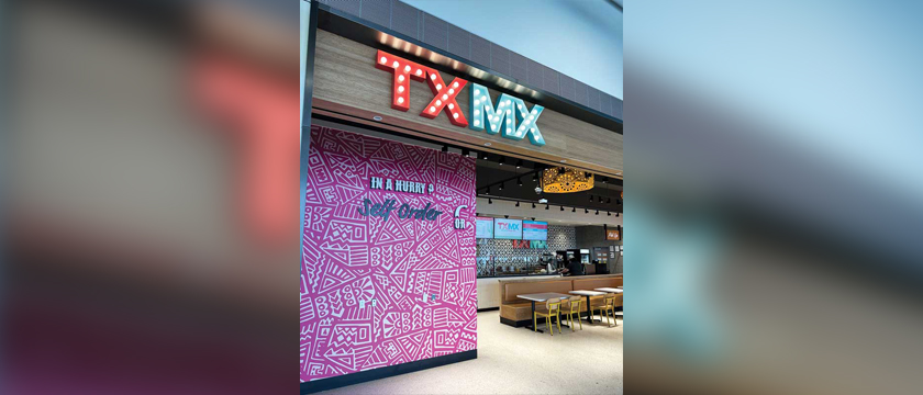 Storefront signage for TX/MX.
