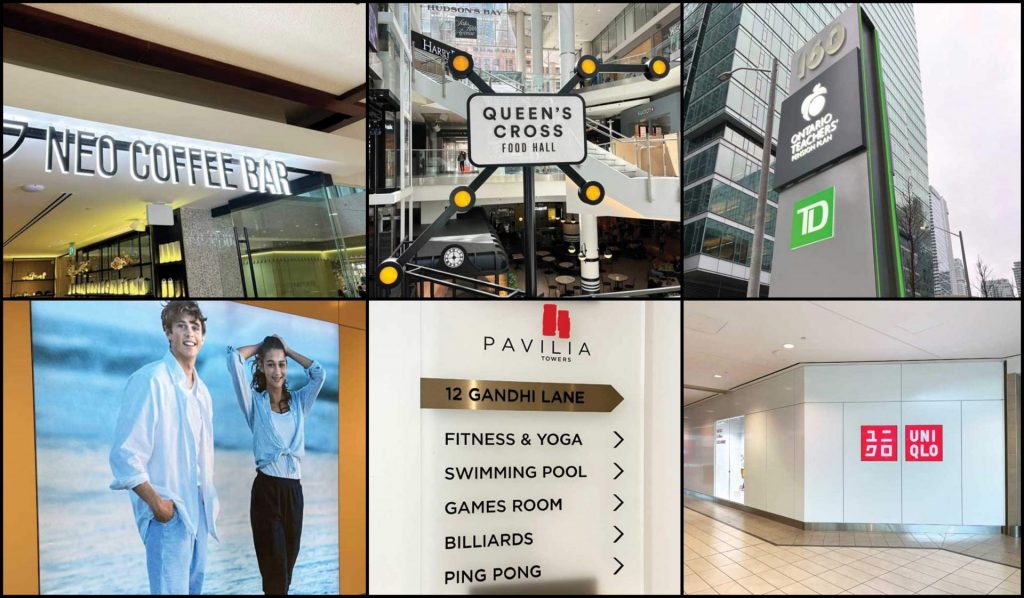 A collage of signs made by the company.