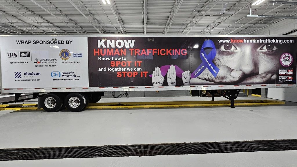 A side view of the wrapped truck. 