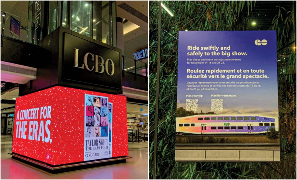 A collage of ads displayed in Toronto.
